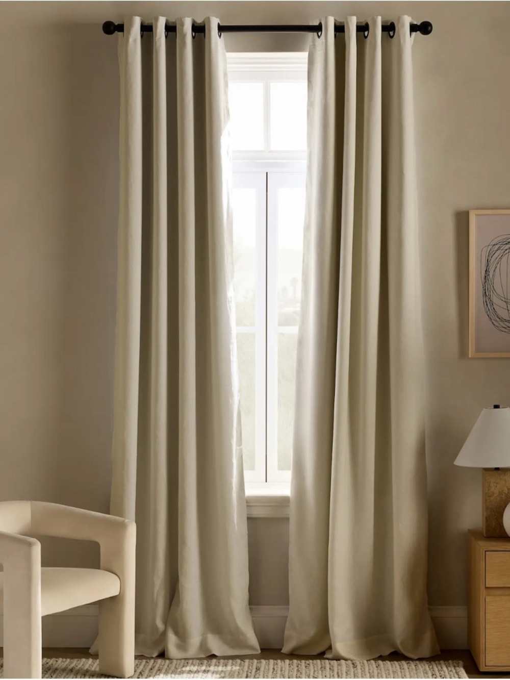 NWOT Quince European Linen Ivory Grommet True Blackout Drapery Panels Retail 184